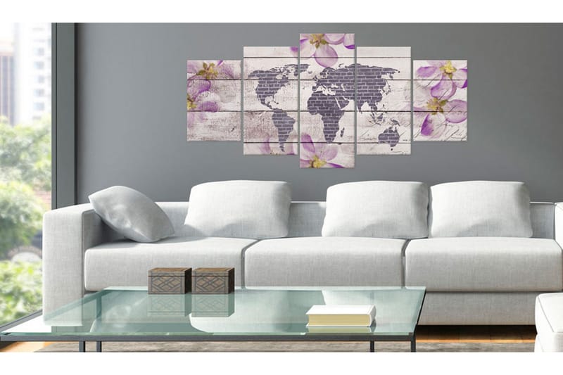 Tavla Romantic World Map 100x50 - Artgeist sp. z o. o. - Inredning & dekor - Tavlor & konst - Canvastavla