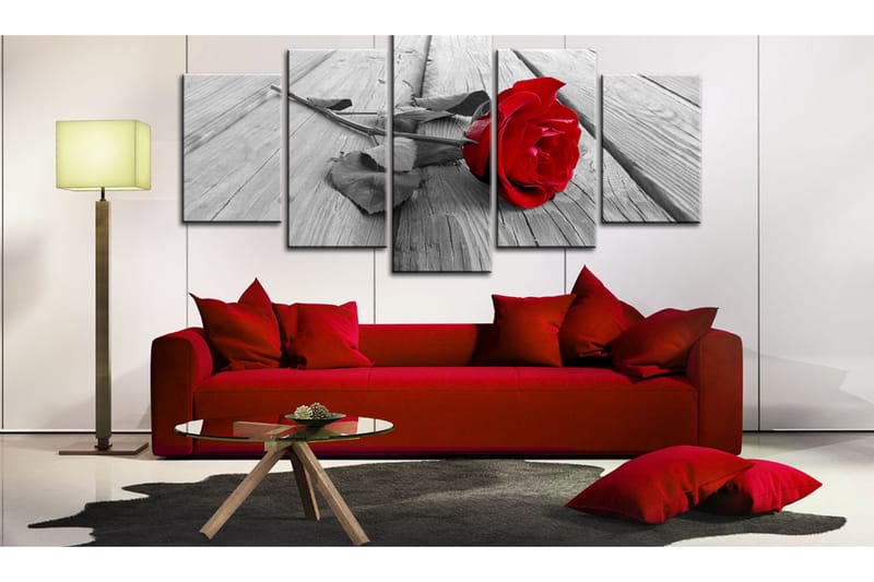 Tavla Rose On Wood 200X100 Grå|Vit - Artgeist sp. z o. o. - Inredning & dekor - Tavlor & konst - Canvastavla