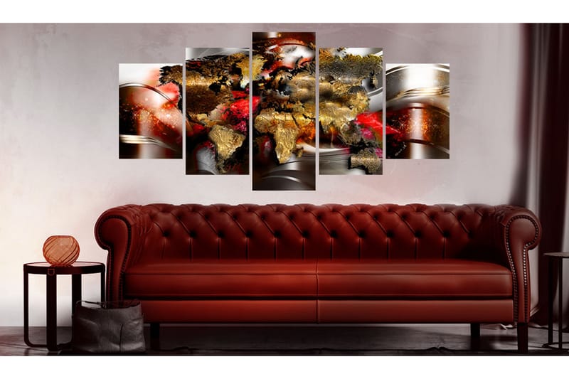 Tavla Ruby Ribbon 200X100 Flerfärgad|Vit - Artgeist sp. z o. o. - Inredning & dekor - Tavlor & konst - Canvastavla