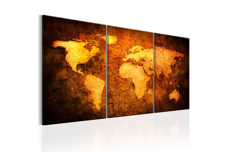 Tavla Rusty Continents 120X60 Orange|Brun Världskartor - Artgeist sp. z o. o. - Inredning & dekor - Tavlor & konst - Canvastavla