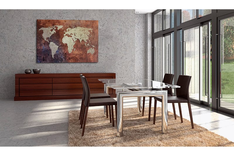 Tavla Rusty Världskarta 90X60 Brun - Artgeist sp. z o. o. - Inredning & dekor - Tavlor & konst - Canvastavla
