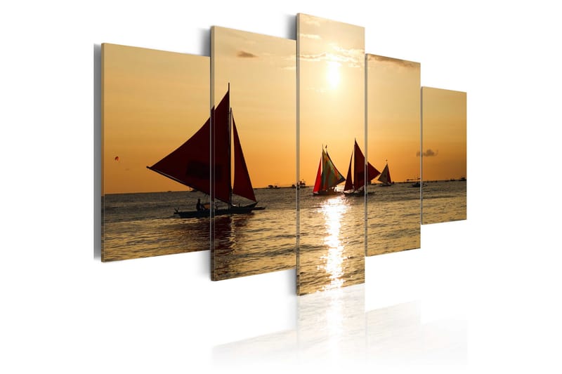 Tavla Sailbloats At Dusk 100x50 - Artgeist sp. z o. o. - Inredning & dekor - Tavlor & konst - Canvastavla