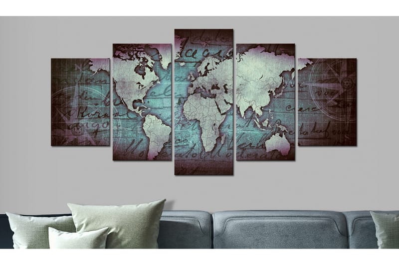 Tavla Sapphire Map 100x50 - Artgeist sp. z o. o. - Inredning & dekor - Tavlor & konst - Canvastavla