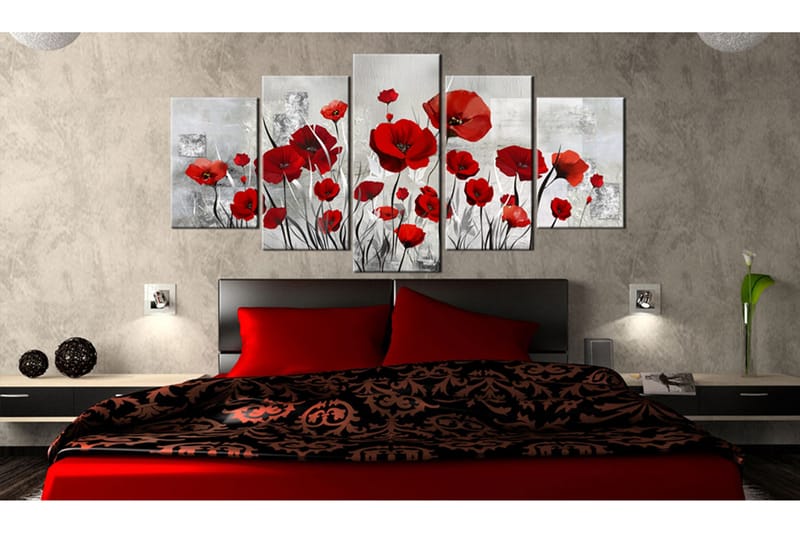 Tavla Scarlet Cloud 100X50 Röd - Artgeist sp. z o. o. - Inredning & dekor - Tavlor & konst - Canvastavla