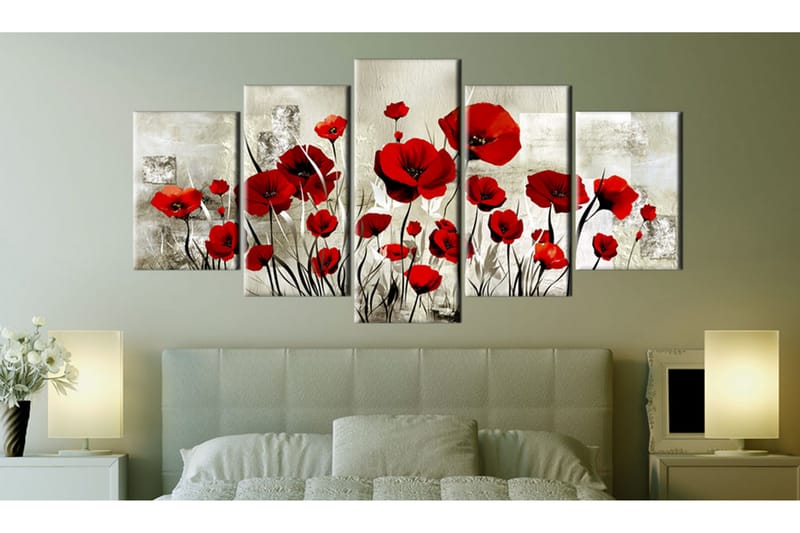 Tavla Scarlet Field 100X50 Röd|Flerfärgad - Artgeist sp. z o. o. - Inredning & dekor - Tavlor & konst - Canvastavla