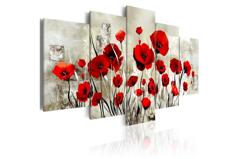 Tavla Scarlet Field 200X100 Röd|Flerfärgad, Artgeist sp. z o. o.