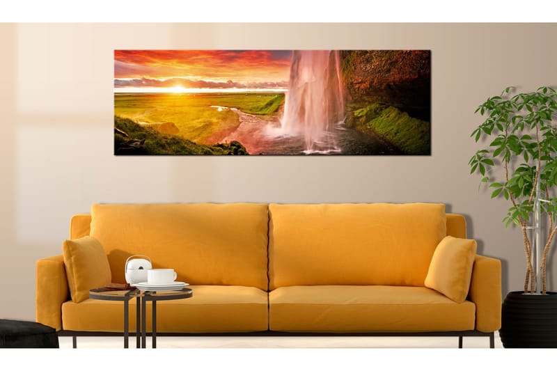 Tavla Seljalandsfoss Waterfall 120x40 - Artgeist sp. z o. o. - Inredning & dekor - Tavlor & konst - Canvastavla