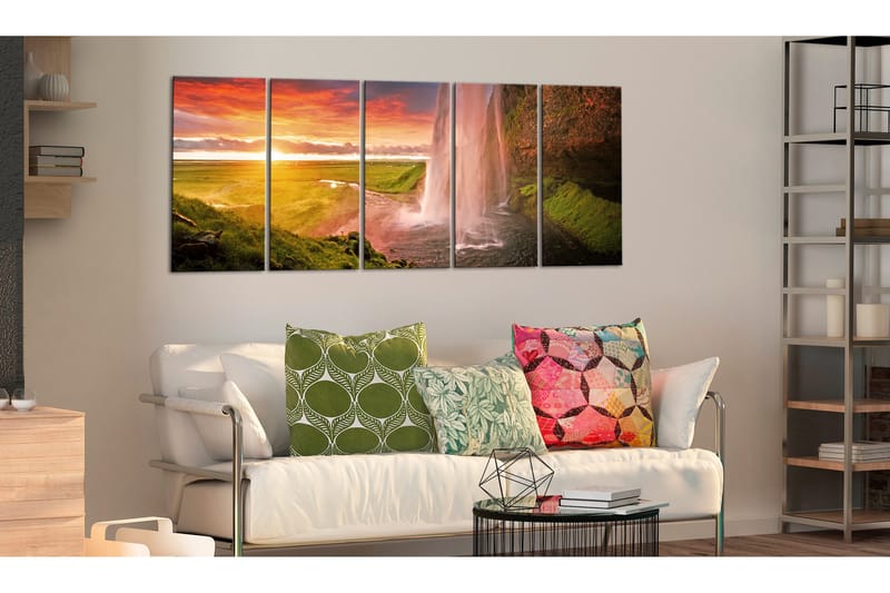 Tavla Seljalandsfoss Waterfall 225x90 - Artgeist sp. z o. o. - Inredning & dekor - Tavlor & konst - Canvastavla