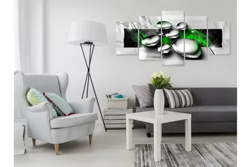 Tavla Shiny Stones 5 Parts Wide Green 100x50 - Artgeist sp. z o. o. - Inredning & dekor - Tavlor & konst - Canvastavla