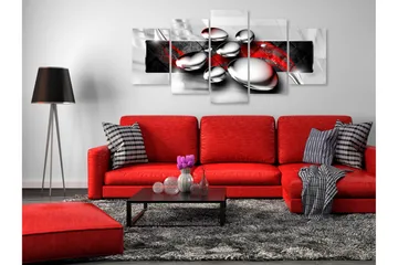 Tavla Shiny Stones 5 Parts Wide Red 200x100 - Artgeist sp. z o. o. - Inredning & dekor - Tavlor & konst - Canvastavla