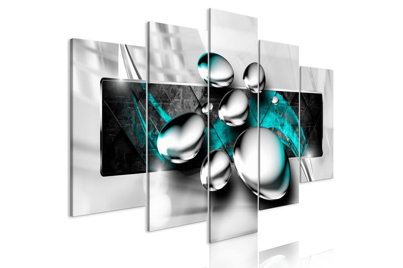 Tavla Shiny Stones 5 Parts Wide Turquoise 200x100, Artgeist sp. z o. o.