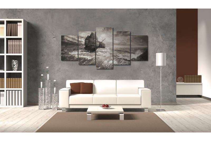 Tavla Ship In A Storm 100X50 Grå - Artgeist sp. z o. o. - Inredning & dekor - Tavlor & konst - Canvastavla
