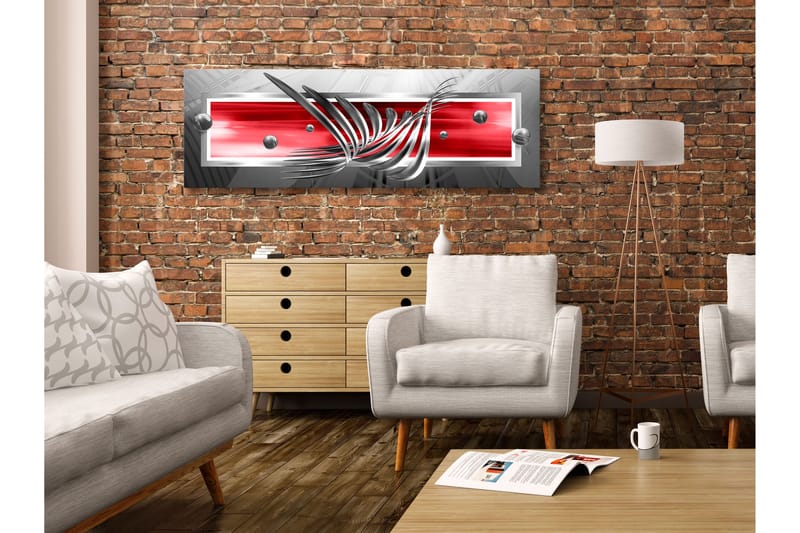 TAVLA Silver Wings (1 Part) Narrow Red 120x40 - Artgeist sp. z o. o. - Inredning & dekor - Tavlor & konst - Canvastavla