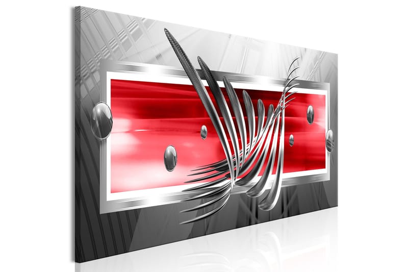 TAVLA Silver Wings (1 Part) Narrow Red 150x50 - Artgeist sp. z o. o. - Inredning & dekor - Tavlor & konst - Canvastavla