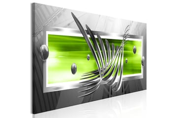Tavla Silver Wings (1 Part) Narrow Green 120x40 - Inredning & dekor - Tavlor & konst - Canvastavla