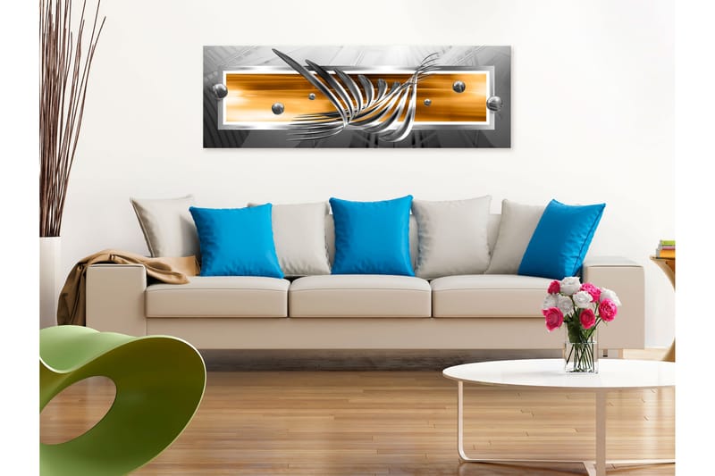 TAVLA Silver Wings (1 Part) Narrow Orange 120x40 - Artgeist sp. z o. o. - Inredning & dekor - Tavlor & konst - Canvastavla