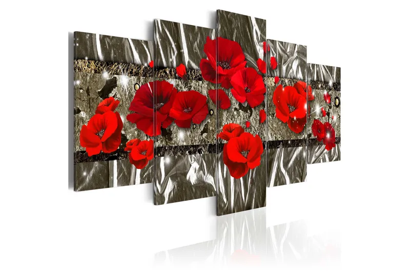 Tavla Silver Poppies 200x100, Artgeist sp. z o. o.