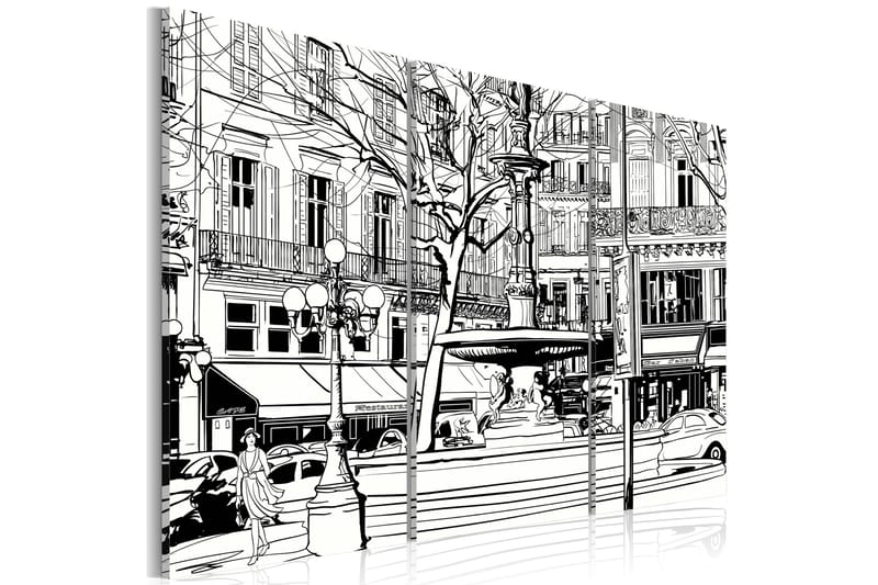 Tavla Skiss över parisiskt torg 90x60, Artgeist sp. z o. o.