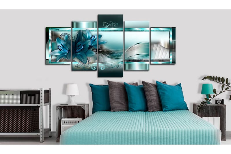 Tavla Sky Blue Lilies 100x50 - Artgeist sp. z o. o. - Inredning & dekor - Tavlor & konst - Canvastavla