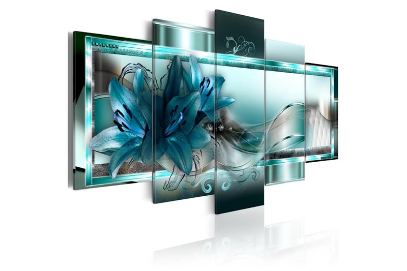 Tavla Sky Blue Lilies 200X100 Vit, Artgeist sp. z o. o.