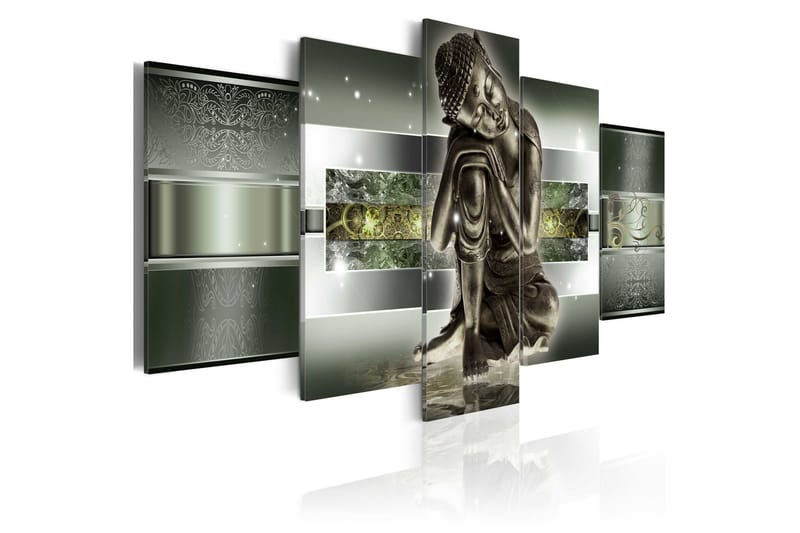 Tavla Sleeping Buddha In Greens 200x100, Artgeist sp. z o. o.
