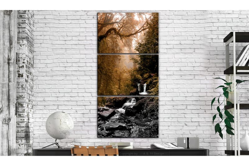 Tavla Small Waterfall 60X120 Brun Landskap - Artgeist sp. z o. o. - Inredning & dekor - Tavlor & konst - Canvastavla