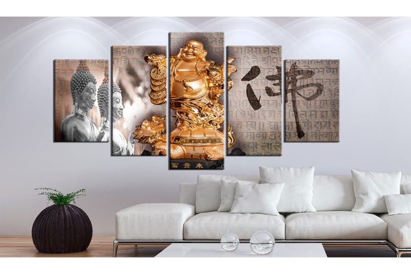 Tavla Smile To Buddha! 100X50 Flerfärgad - Artgeist sp. z o. o. - Inredning & dekor - Tavlor & konst - Canvastavla