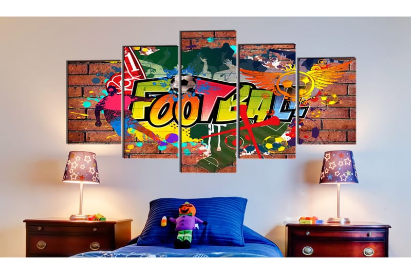 Tavla Soccer Graffiti 200X100 Flerfärgad - Artgeist sp. z o. o. - Inredning & dekor - Tavlor & konst - Canvastavla
