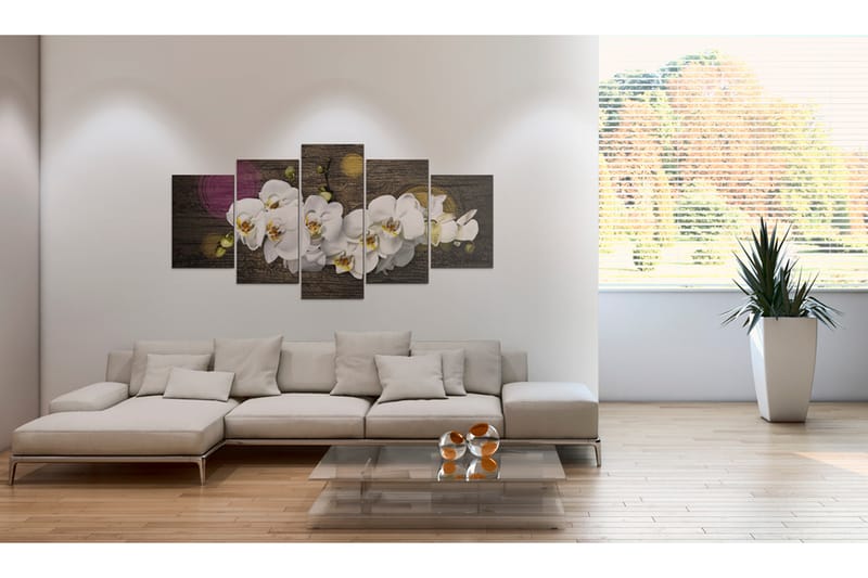 Tavla Som Ett Vitt Moln 5 St 200X100 Vit|Brun - Artgeist sp. z o. o. - Inredning & dekor - Tavlor & konst - Canvastavla