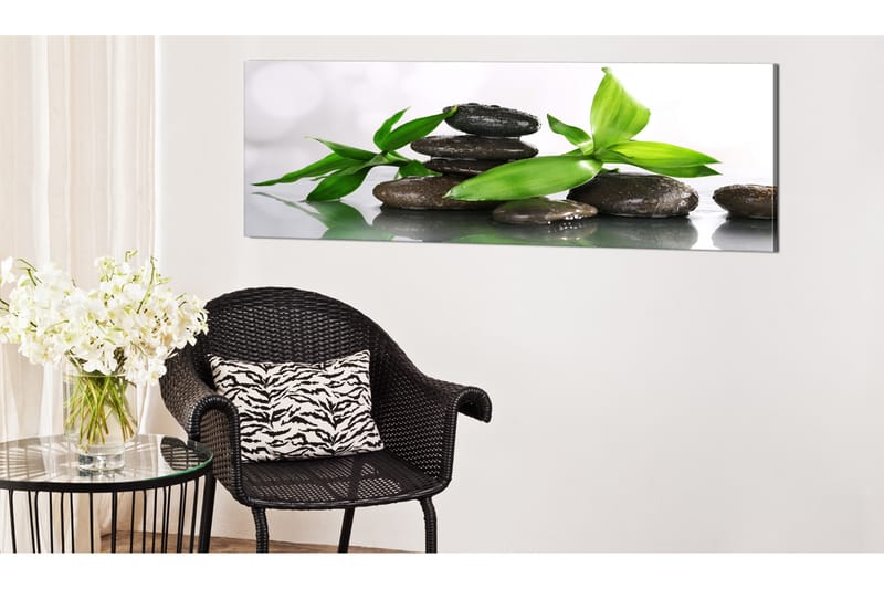 Tavla Spa Bamboo And Stones 120X40 Grön|Grå - Artgeist sp. z o. o. - Inredning & dekor - Tavlor & konst - Canvastavla