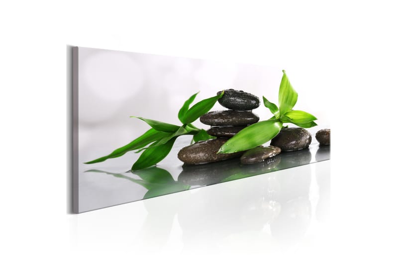 Tavla Spa Bamboo And Stones 120X40 Grön|Grå, Artgeist sp. z o. o.