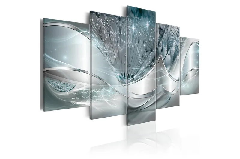 Tavla Sparkling Dandelions 5 Parts Blue Wide 100x50, Artgeist sp. z o. o.