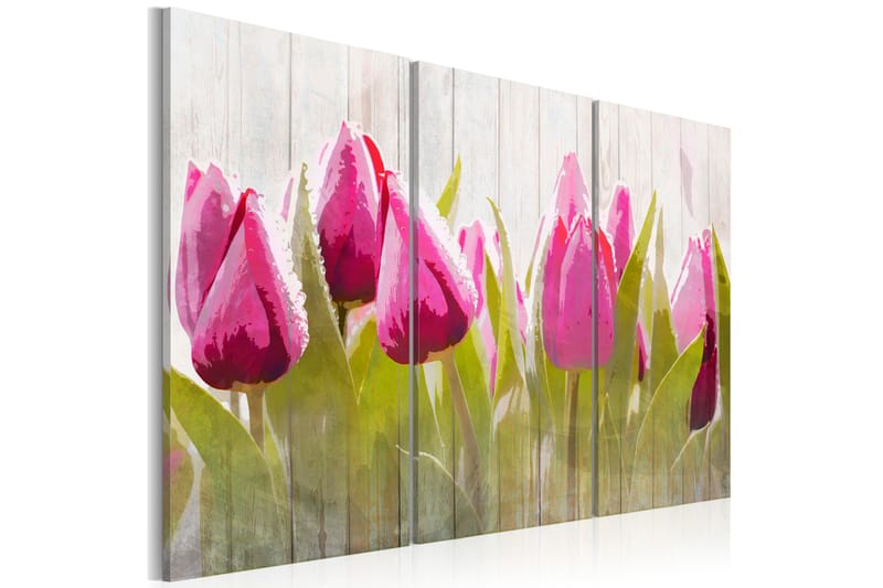 Tavla Spring Bouquet Of Tulips 60X40 Rosa|Vit - Artgeist sp. z o. o. - Inredning & dekor - Tavlor & konst - Canvastavla