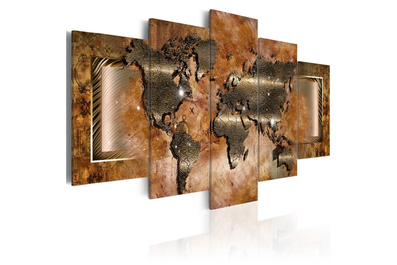 Tavla Steel Map 200X100 Brun, Artgeist sp. z o. o.