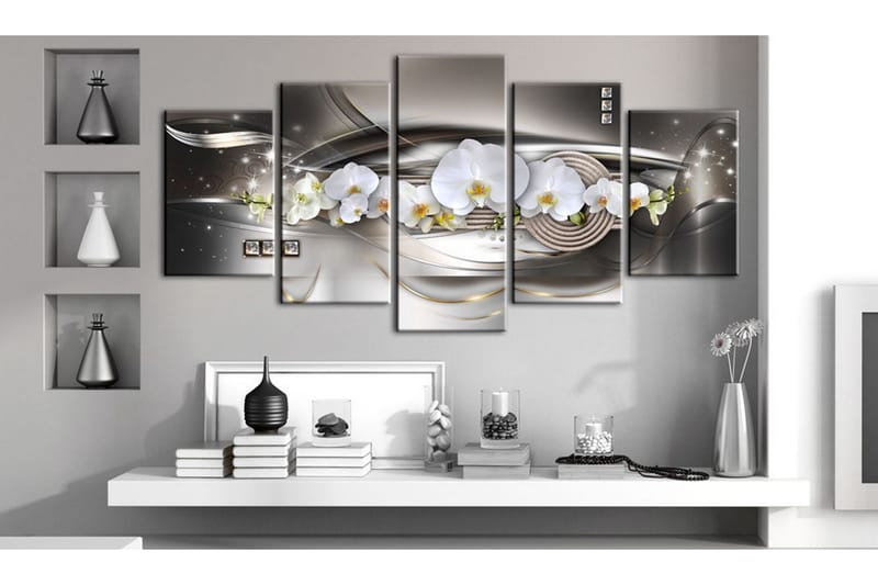 Tavla Steel Orchids 100x50 - Artgeist sp. z o. o. - Inredning & dekor - Tavlor & konst - Canvastavla