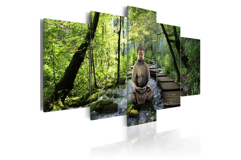 Tavla Stream Of Consciousness 100X50 Grön|Vit - Artgeist sp. z o. o. - Inredning & dekor - Tavlor & konst - Canvastavla