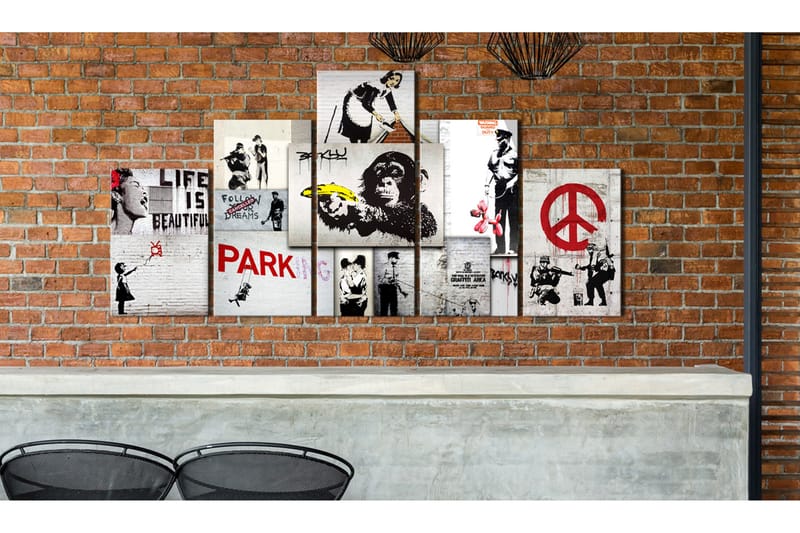 Tavla Street Crimes Banksy Art 100x50 - Artgeist sp. z o. o. - Inredning & dekor - Tavlor & konst - Canvastavla