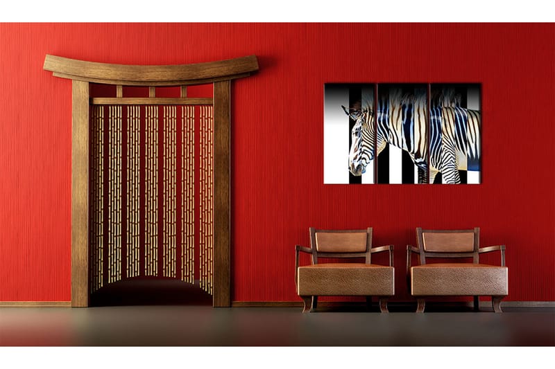 Tavla Stripes 60X40 Svartvit|Flerfärgad - Artgeist sp. z o. o. - Inredning & dekor - Tavlor & konst - Canvastavla