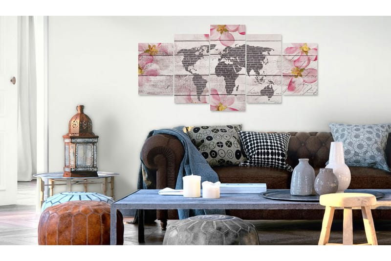 Tavla Subtle World 100X50 Rosa - Artgeist sp. z o. o. - Inredning & dekor - Tavlor & konst - Canvastavla