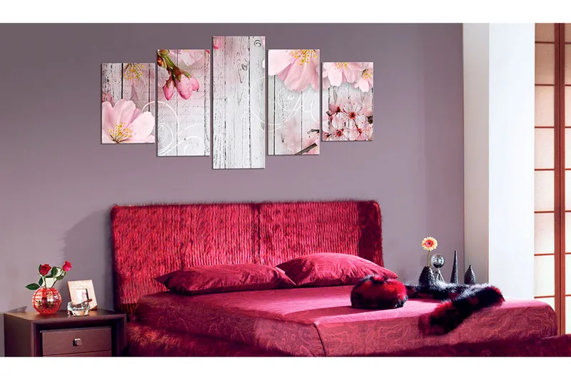 Tavla Subtlety Of Flowers 100X50 Rosa|Vit - Artgeist sp. z o. o. - Inredning & dekor - Tavlor & konst - Canvastavla