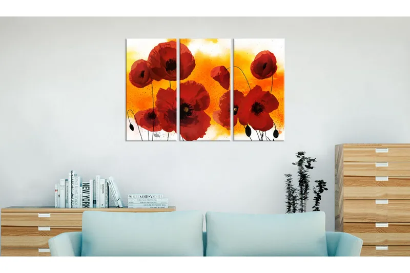 Tavla Sunny Afternoon And Poppies 120x80 - Artgeist sp. z o. o. - Inredning & dekor - Tavlor & konst - Canvastavla