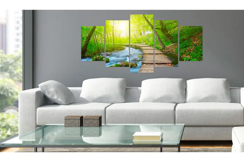 Tavla Sunny Forest 200X100 Grön - Artgeist sp. z o. o. - Inredning & dekor - Tavlor & konst - Canvastavla