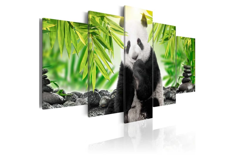 Tavla Sweet Little Panda 200X100 Grön|Flerfärgad - Artgeist sp. z o. o. - Inredning & dekor - Tavlor & konst - Canvastavla