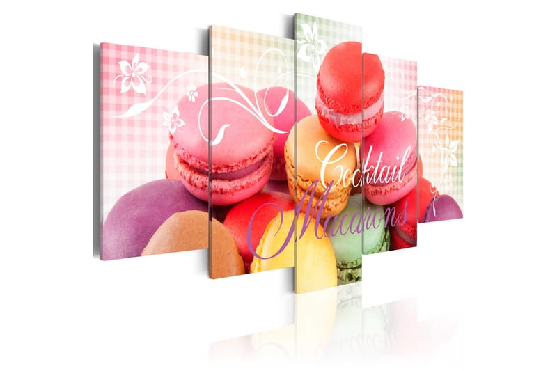 Tavla Sweet Macarons 100X50 Flerfärgad|Rosa|Röd - Artgeist sp. z o. o. - Inredning & dekor - Tavlor & konst - Canvastavla