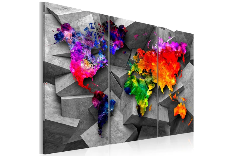 Artgeist sp. z o. o. Tavla Symmetry Of The World 90X60 Flerfärgad|Grå