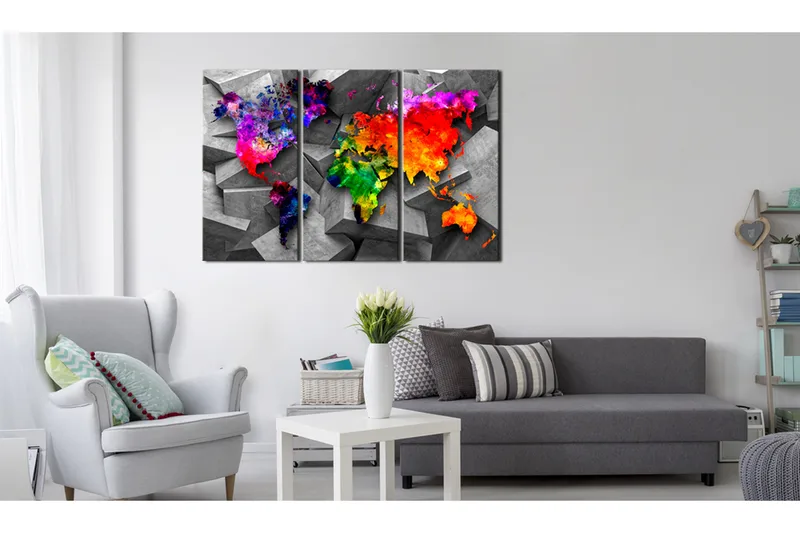 Tavla Symmetry Of The World 90X60 Flerfärgad|Grå - Artgeist sp. z o. o. - Inredning & dekor - Tavlor & konst - Canvastavla