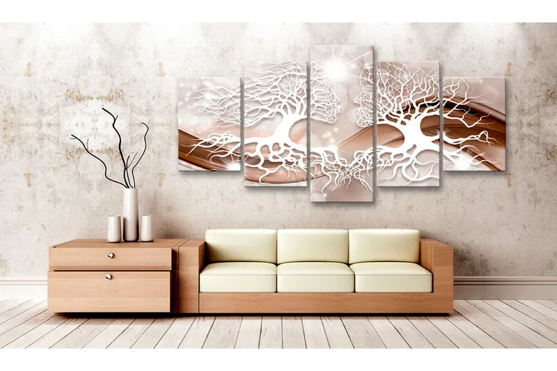 Tavla Talks About Love 200X100 Rosa|Beige|Vit - Artgeist sp. z o. o. - Inredning & dekor - Tavlor & konst - Canvastavla