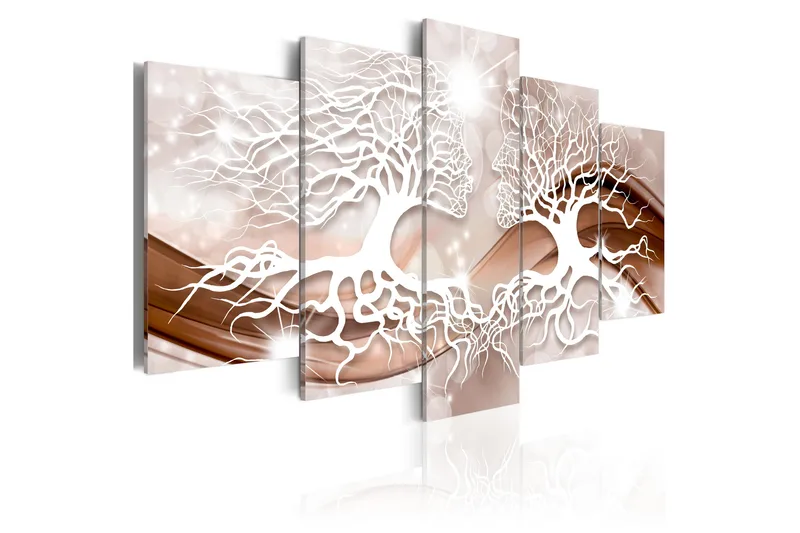 Tavla Talks About Love 200X100 Rosa|Beige|Vit - Artgeist sp. z o. o. - Inredning & dekor - Tavlor & konst - Canvastavla