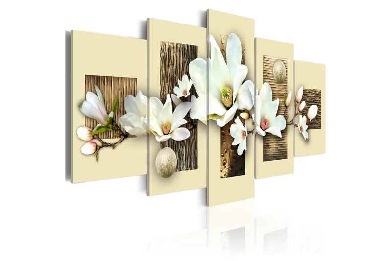 Tavla Texture And Magnolia 100x50, Artgeist sp. z o. o.