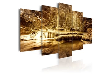 Tavla The Bosom Of Nature Waterfall 100X50 Gul|Brun